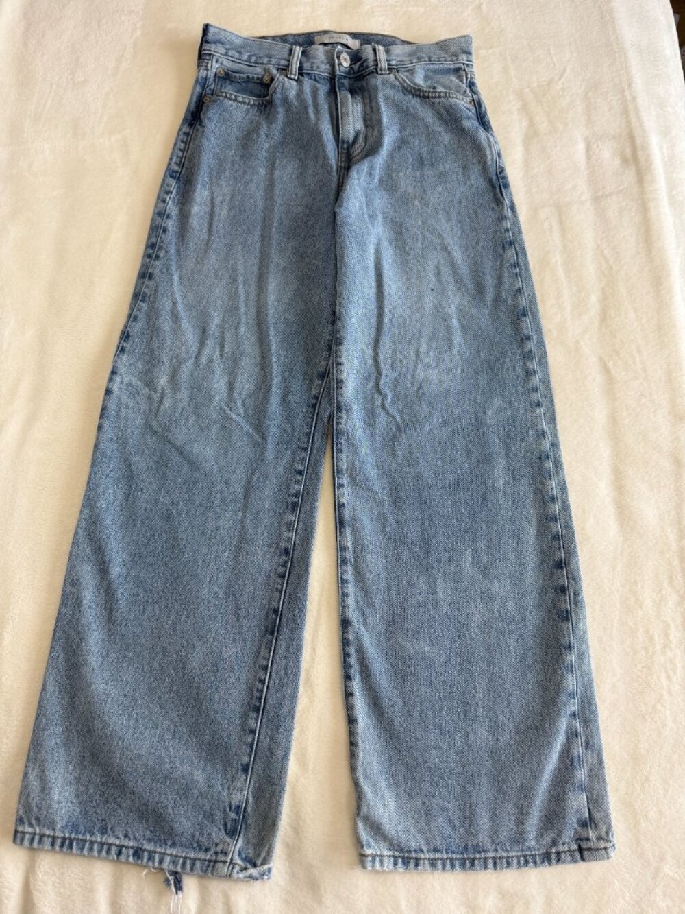 PacSun Blake Extreme Baggy Jeans 29x30 Light Wash Raw Hem Wide Leg